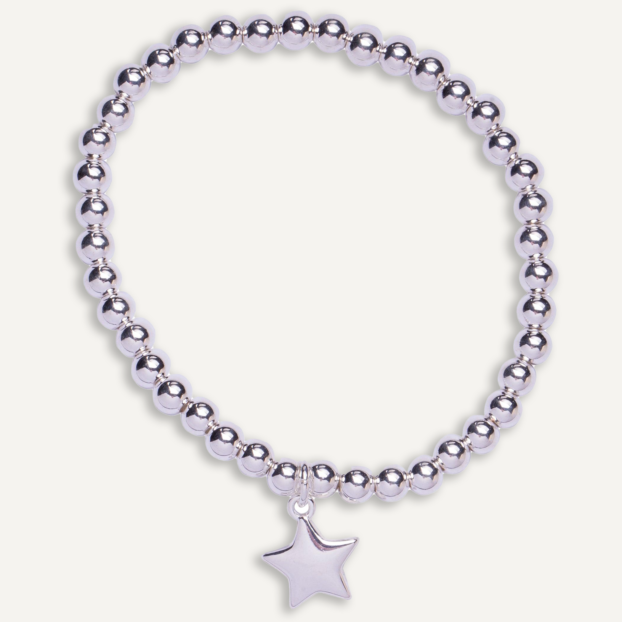 Emily Star Pendant Beaded Bracelet in Silver - D&X Retail