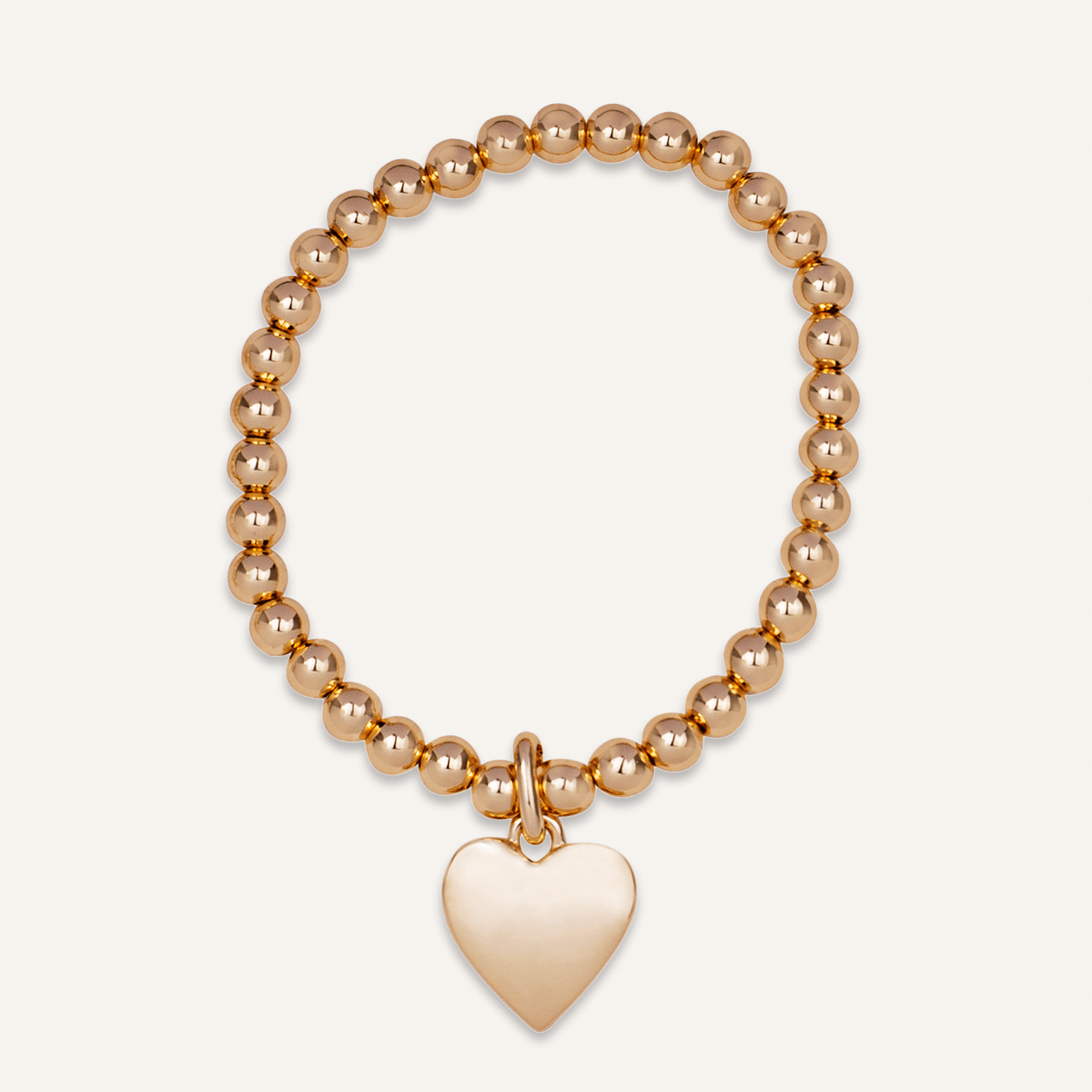 Rose Gold Beaded Heart Chain Bracelets