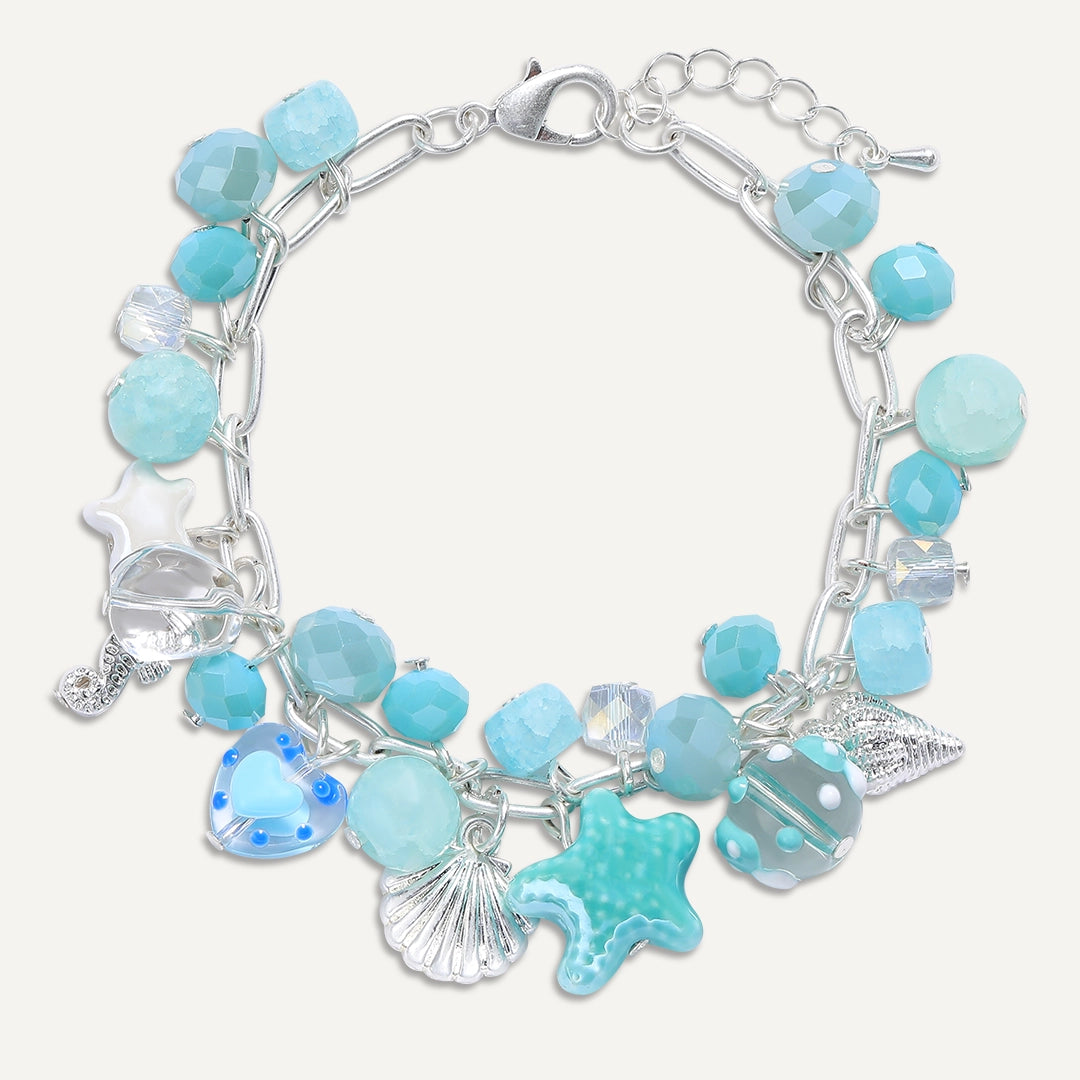 Coastal Charm Cluster Bracelet In Silver-Tone