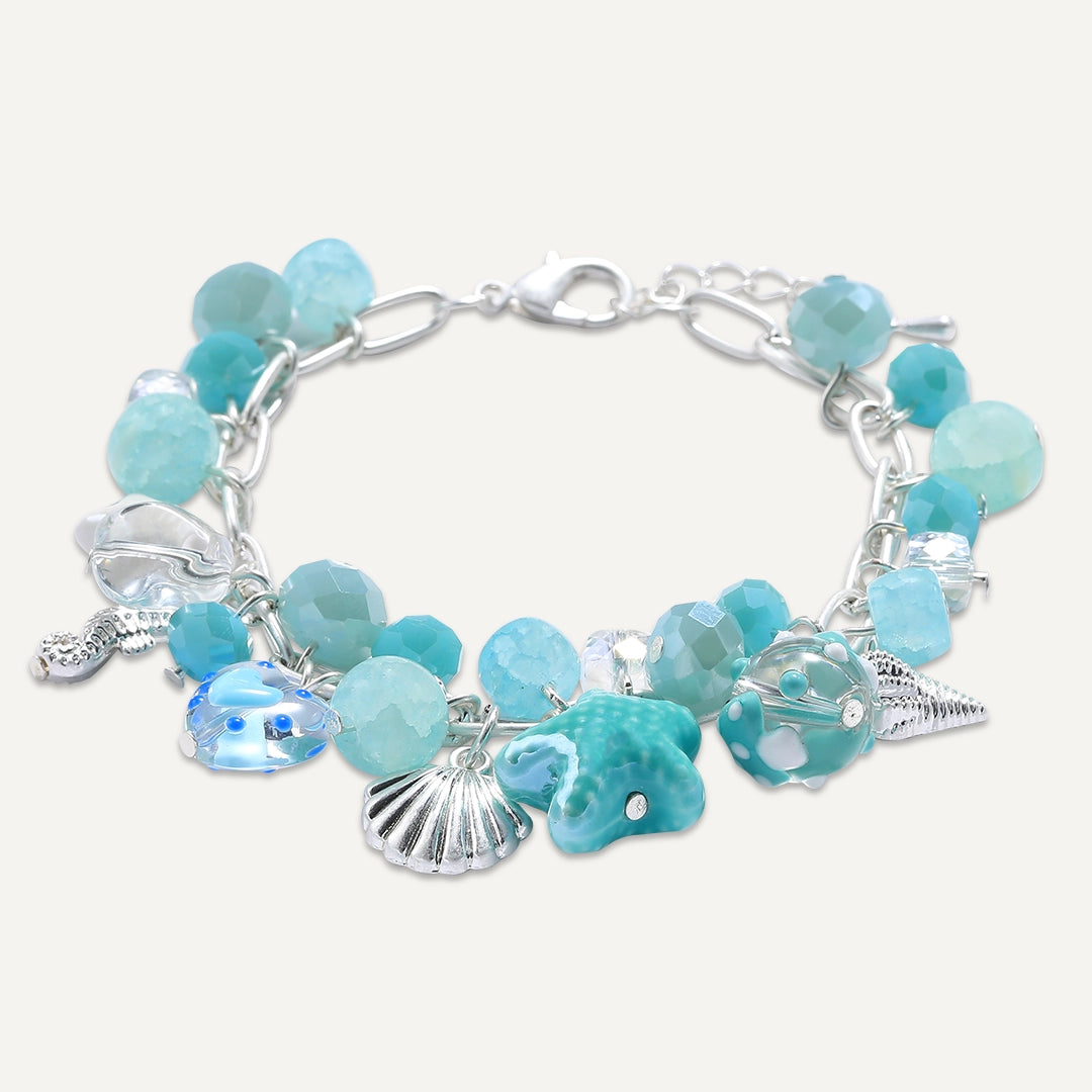 Coastal Charm Cluster Bracelet In Silver-Tone
