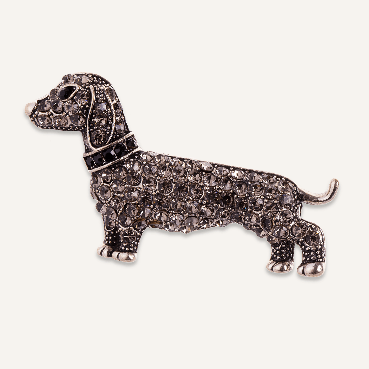 Crystal Dachshund Pin Brooch - D&X Retail