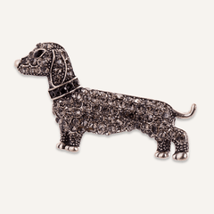 Crystal Dachshund Pin Brooch - D&X Retail