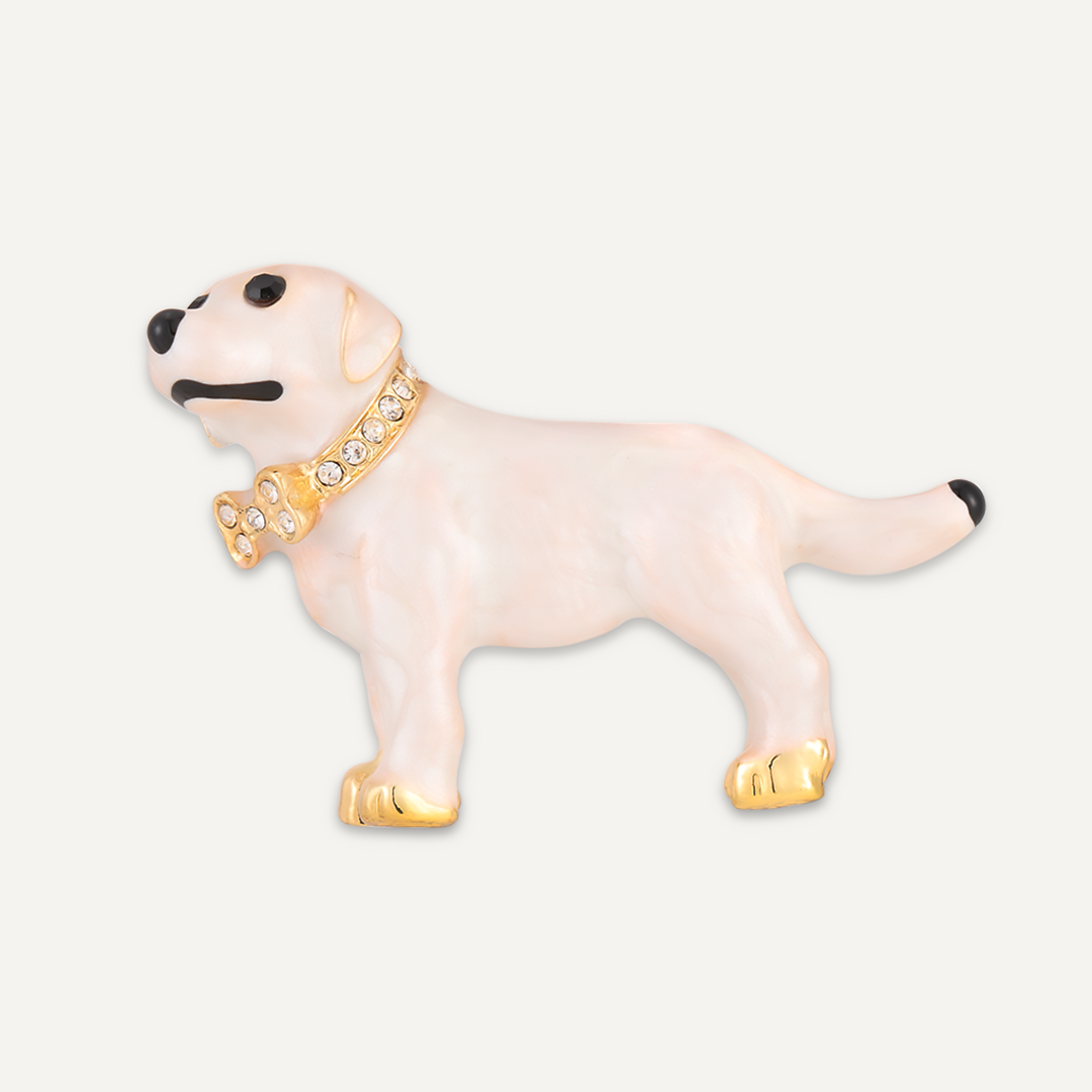 Labrador Dog Crystal Brooch