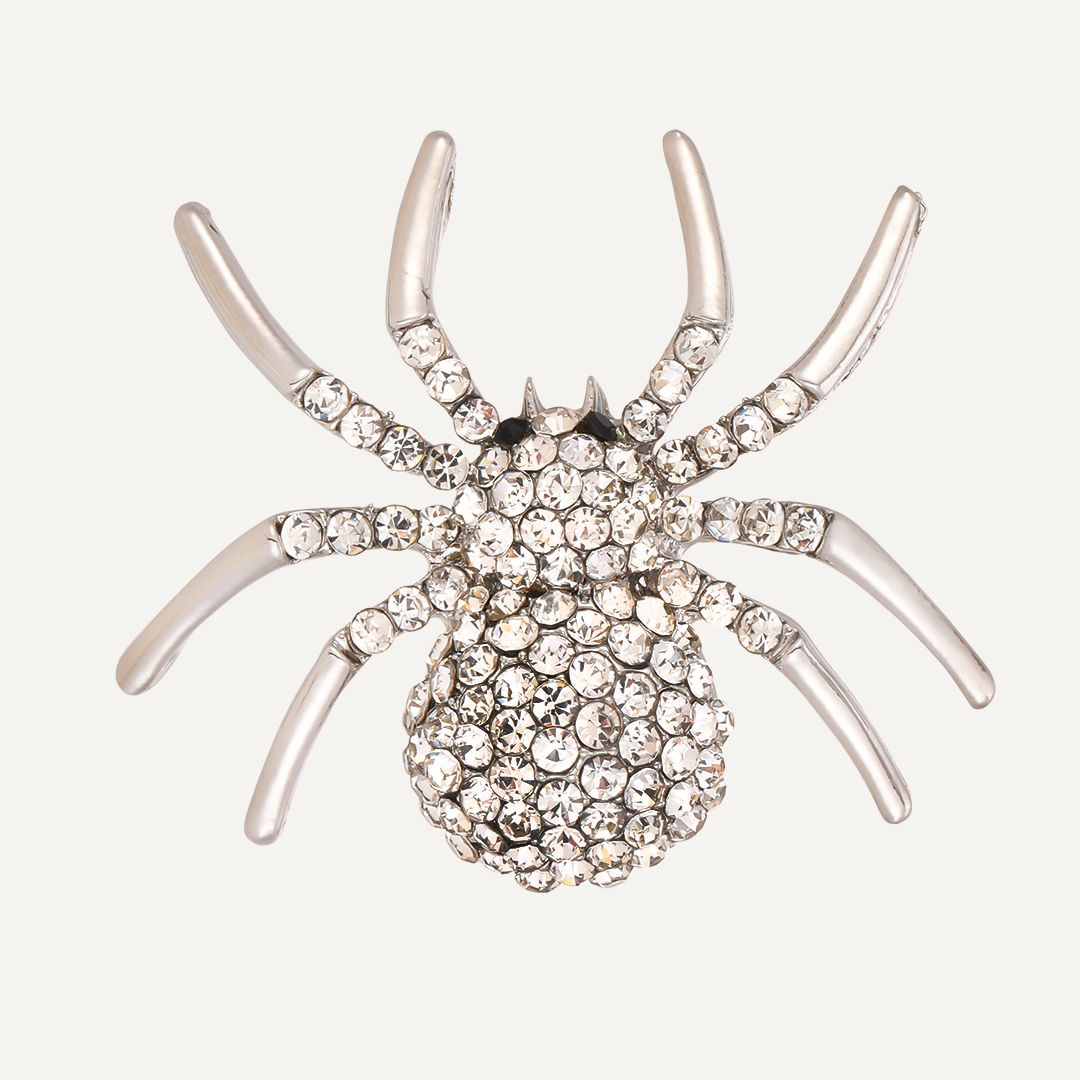 Crystal Spider Brooch