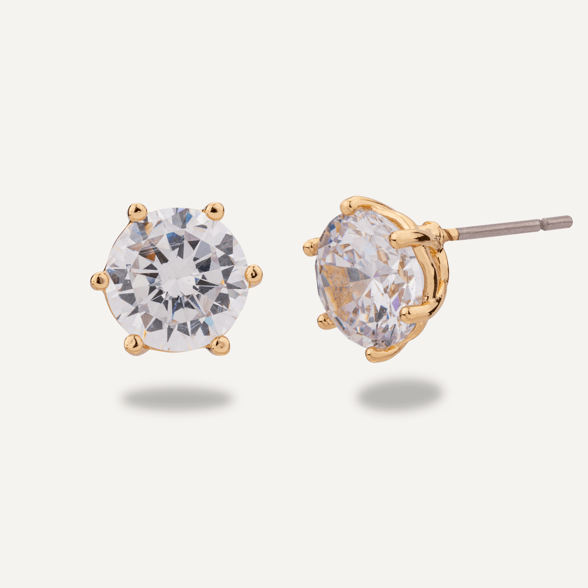 Kylie Gold Cubic Zirconia Stud Earrings - D&X Retail