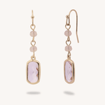 Pink Crystal Drop Earrings in Gold - D&X Retail