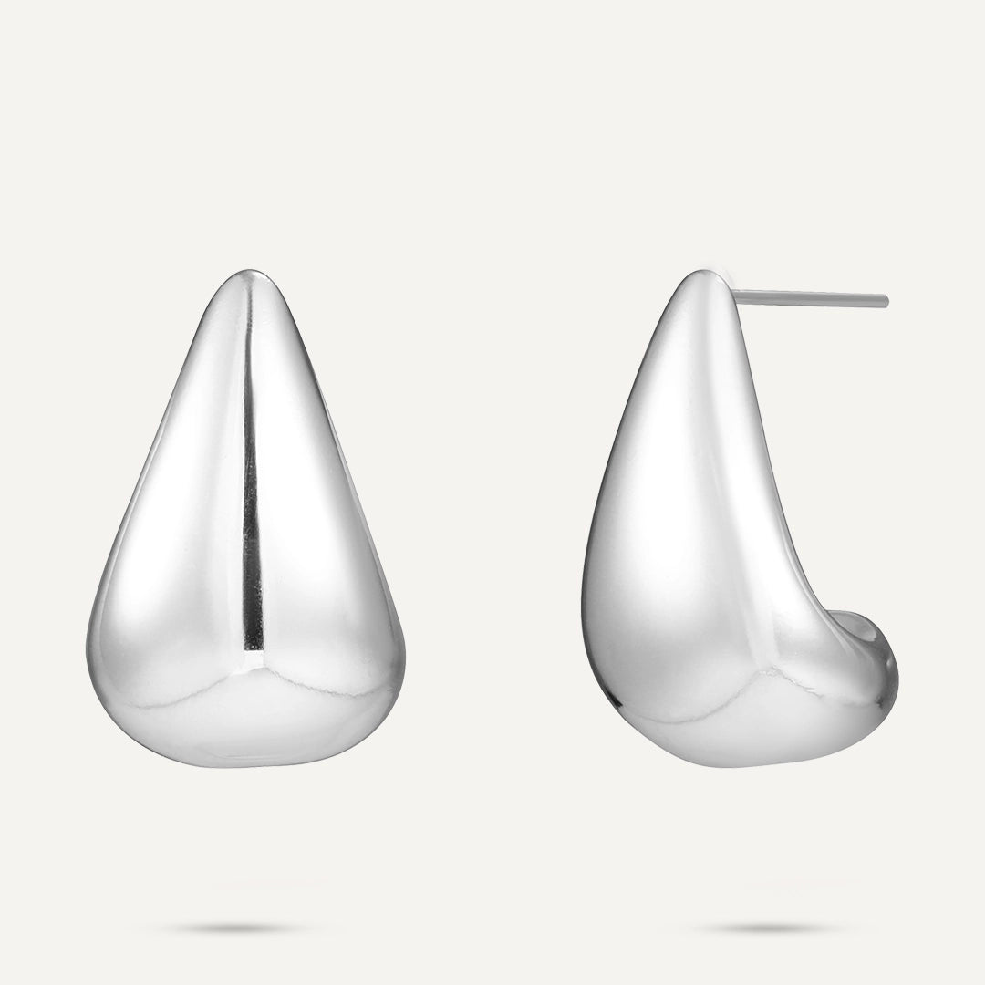 Vibes | Classic Drop Post Earrings | White Gold-Plated