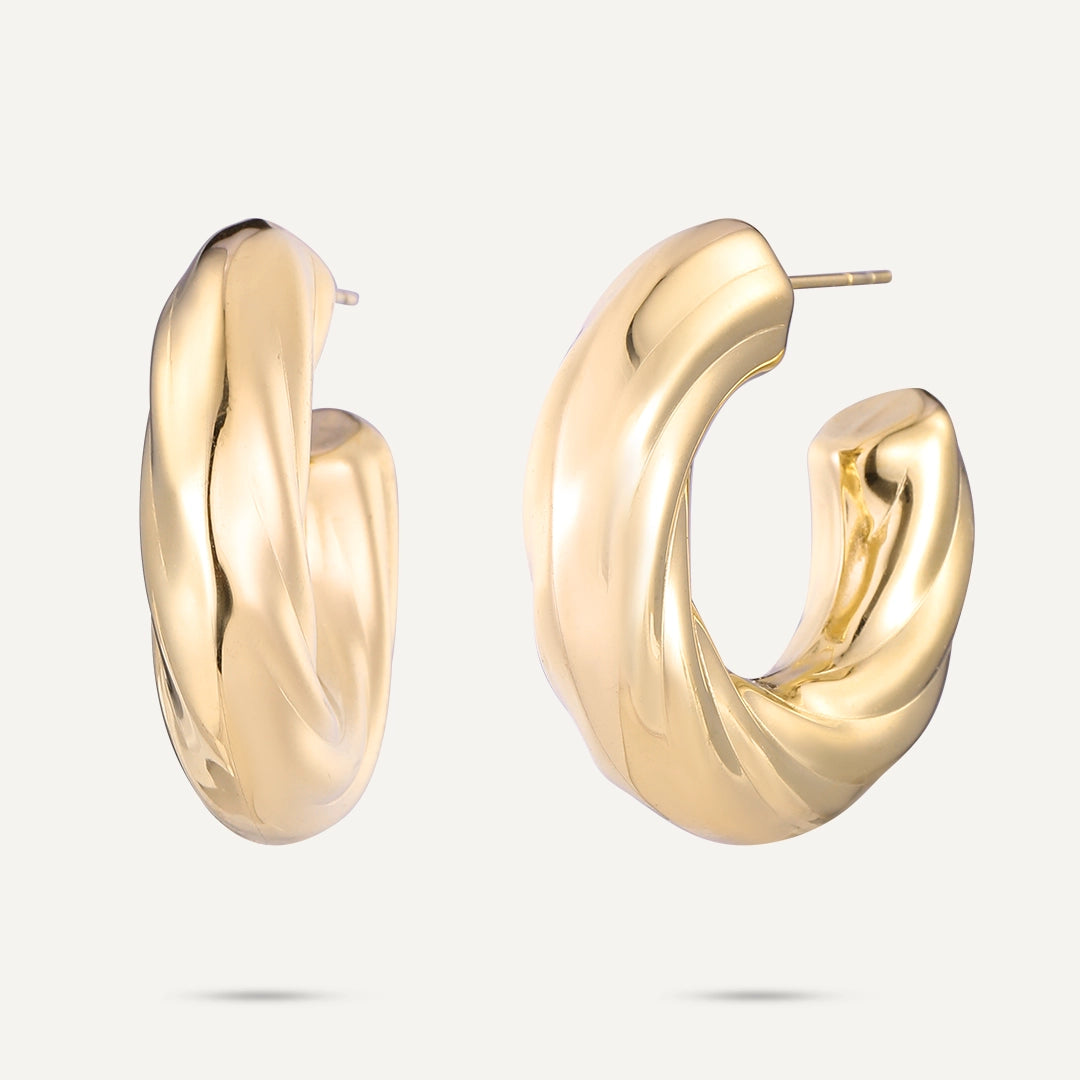 Vibes | Bold Swirl Hoop Earrings | 18K Gold-Plated