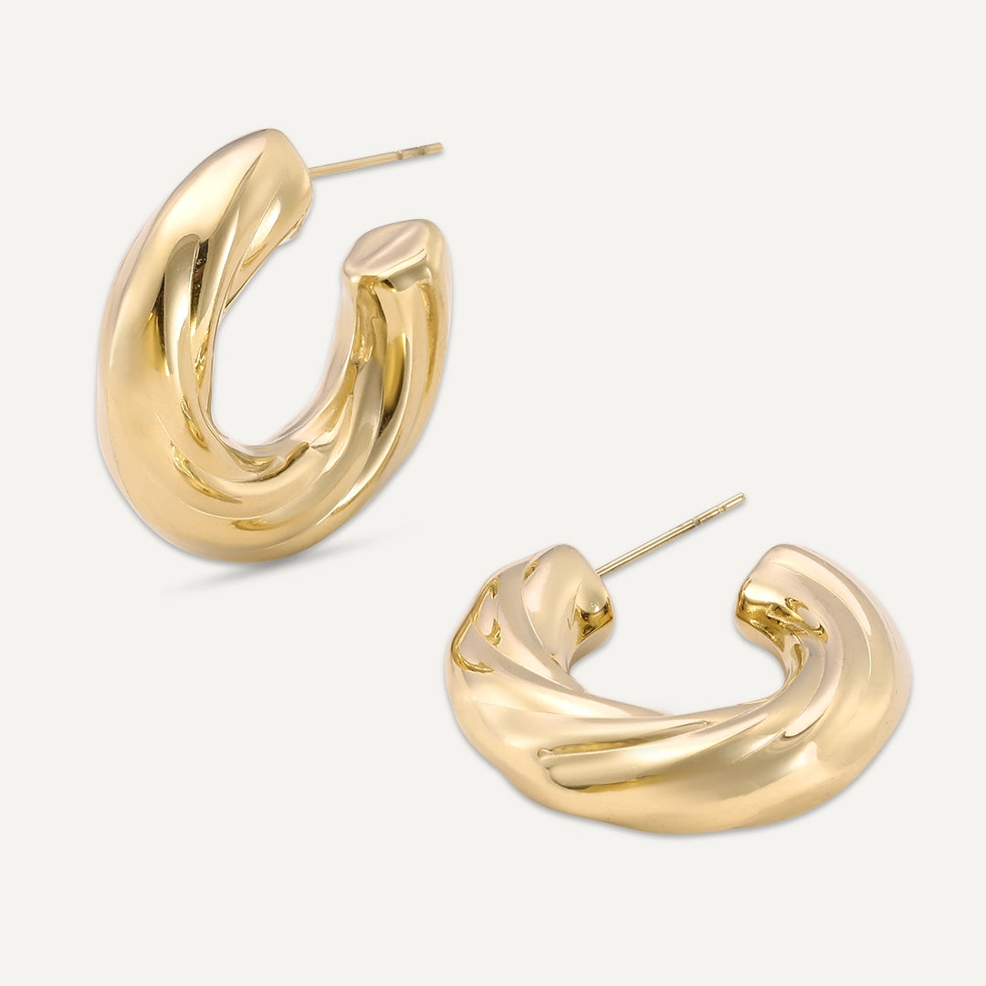 Vibes | Bold Swirl Hoop Earrings | 18K Gold-Plated