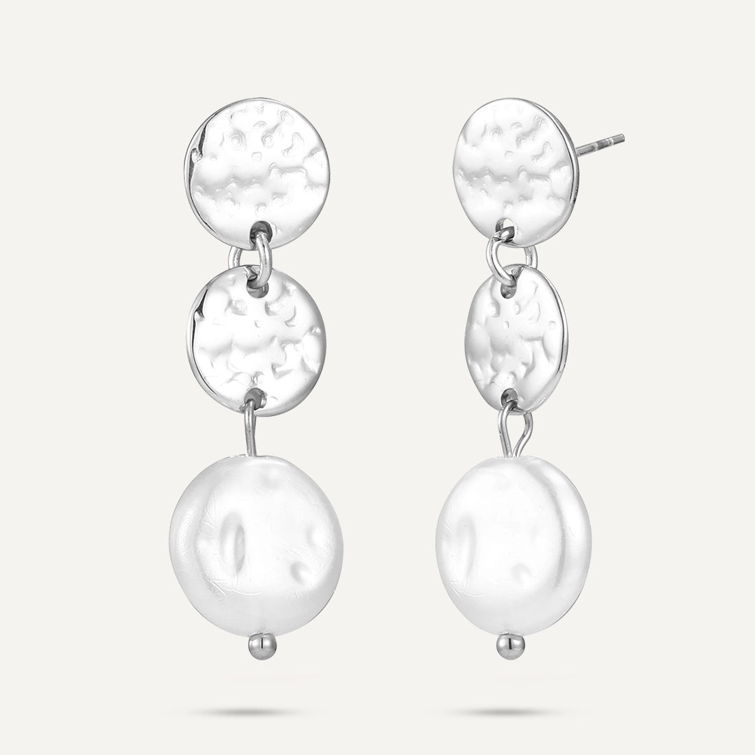 Vibes | Moon Drop Earrings | White Gold-Plated