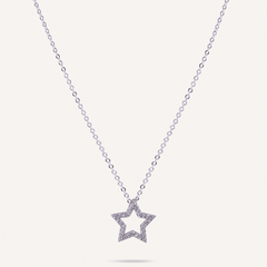 Keira Silver & Cubic Zirconia Star Pendant Necklace - D&X Retail