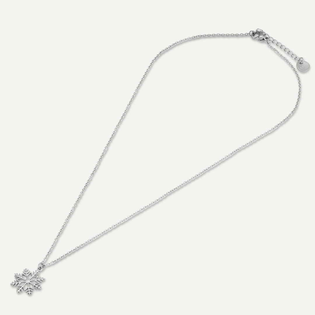 Snowflake Pendant Necklace In Silver-Tone
