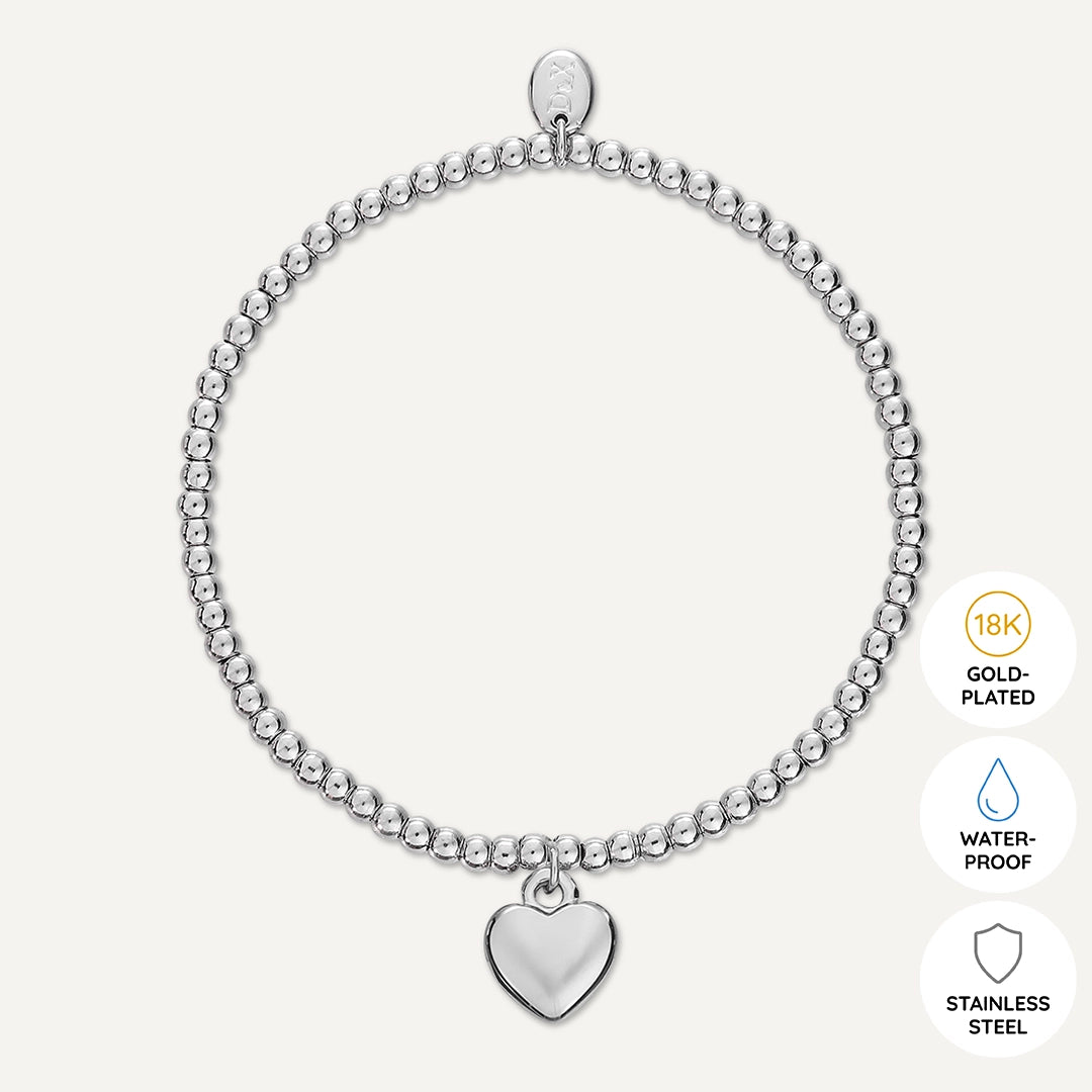 Memories: "HAPPY 60TH BIRTHDAY"| Heart Bracelet | White Gold-Plated
