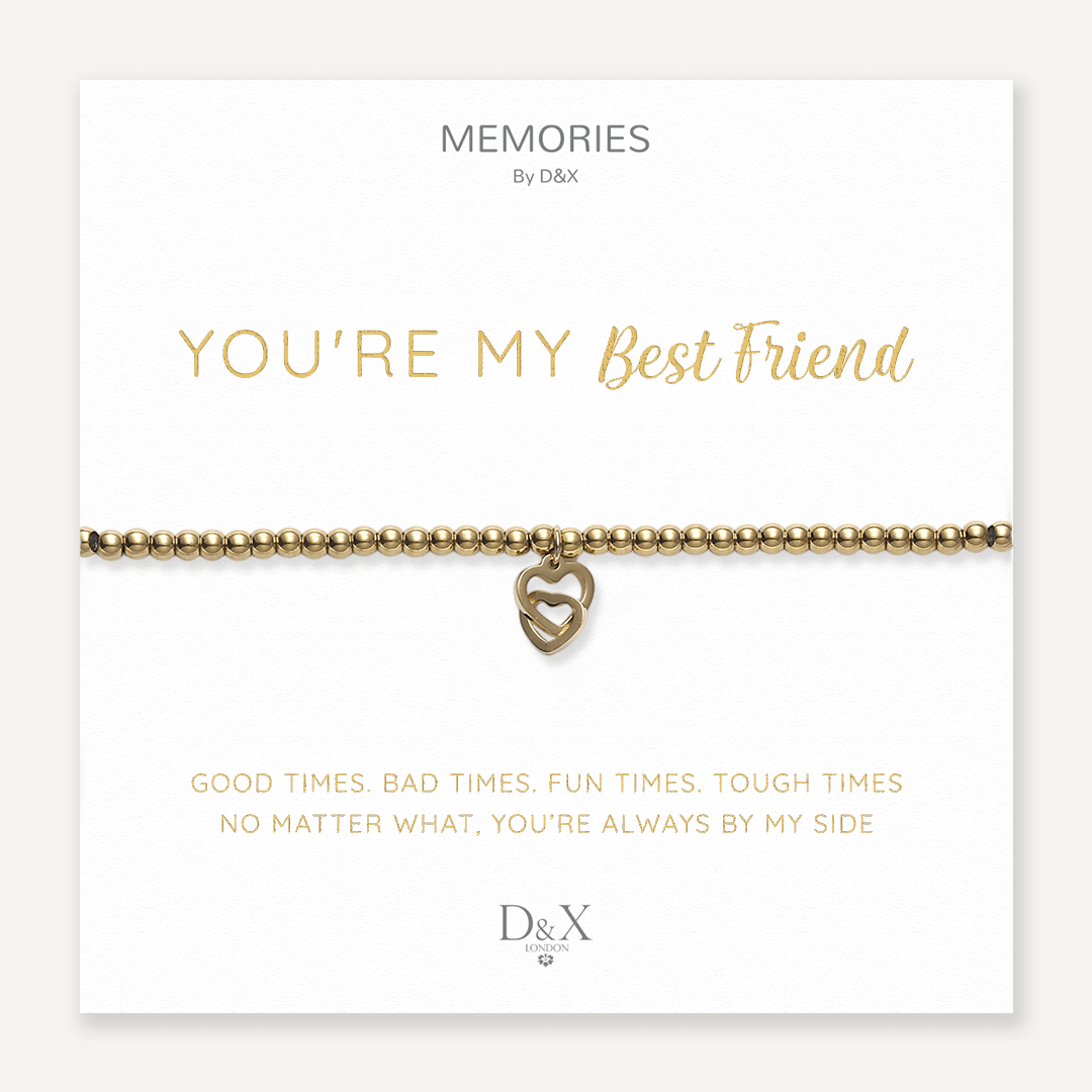 Memories: "YOU'RE MY BEST FRIEND" | Heart Bracelet | 18K Gold-Plated