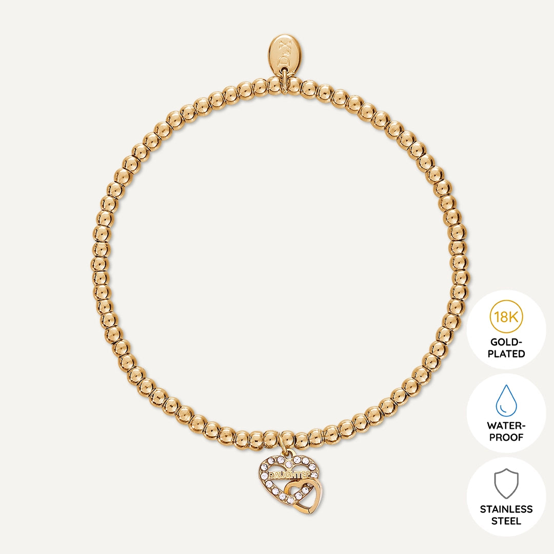 Memories: "DARLING DAUGHTER" | Heart Bracelet | 18K Gold-Plated