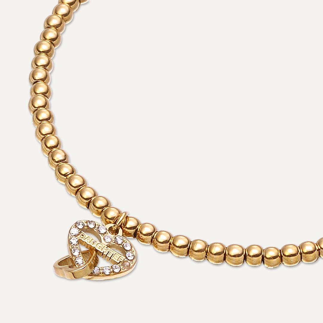 Memories: "DARLING DAUGHTER" | Heart Bracelet | 18K Gold-Plated