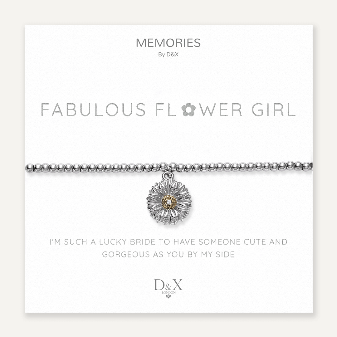 Memories: "FABULOUS FLOWER GIRL" | Flower Bracelet | White Gold-Plated | Multi-Colour