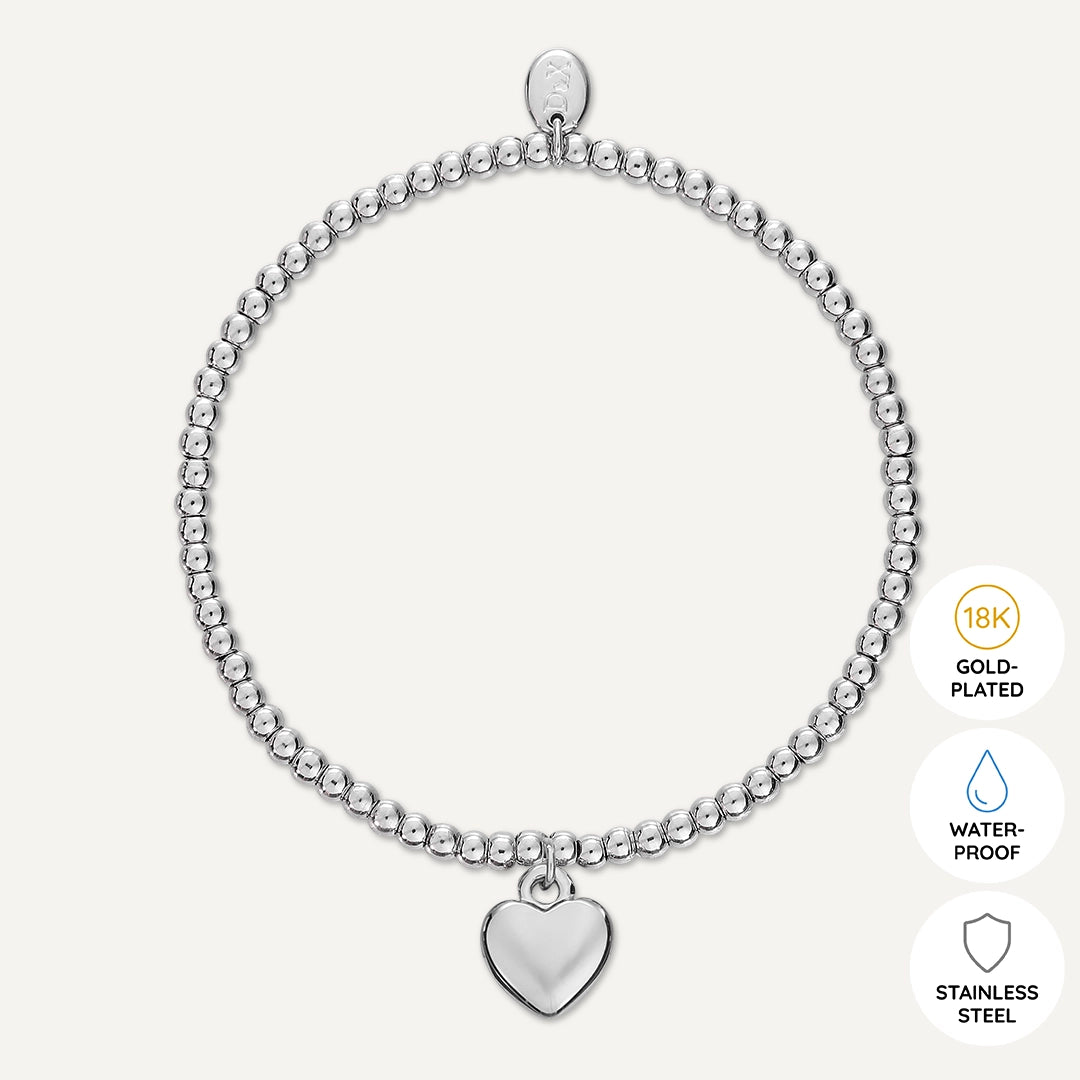 Memories: "WILL YOU BE MY BRIDESMAID?" | Heart Bracelet | White Gold-Plated