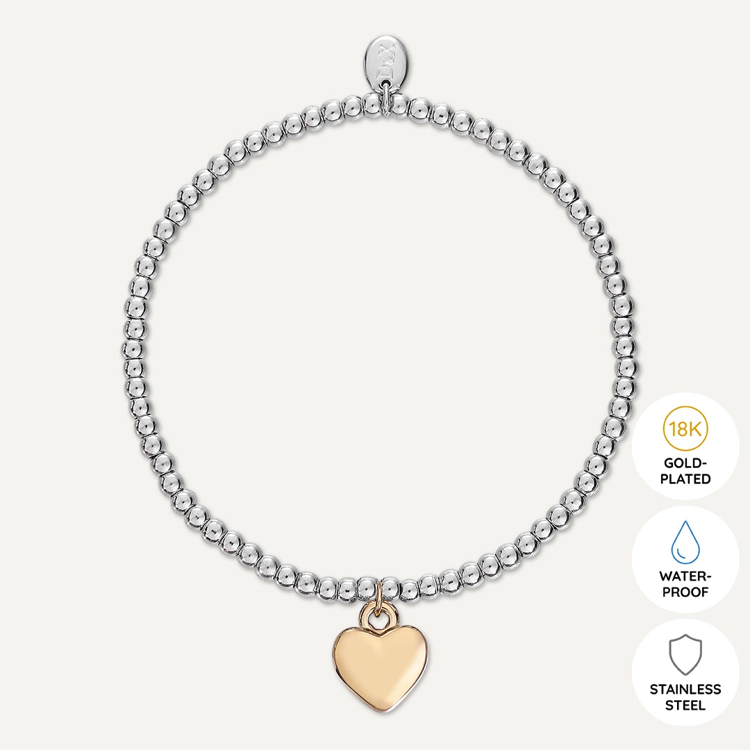 Memories: "WILL YOU BE MY MAID OF HONOUR?" | Heart Bracelet | White Gold & 18K Gold-Plated