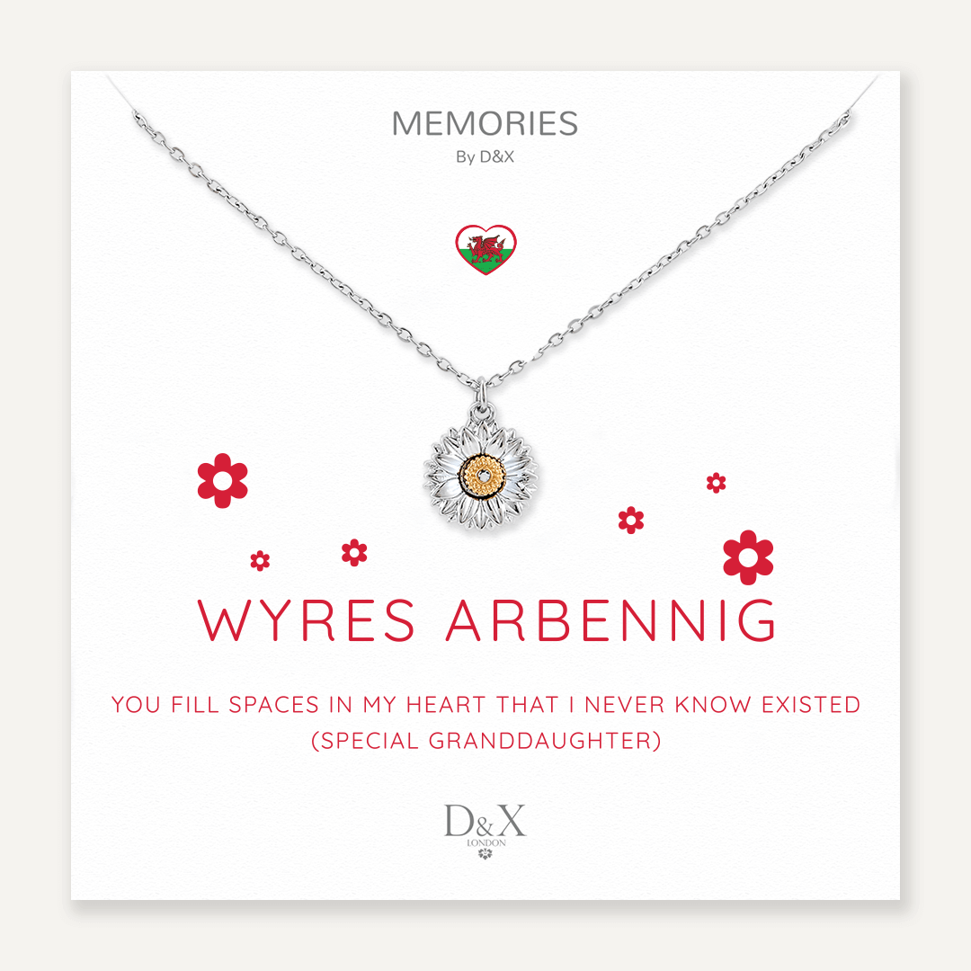 Memories: "WYRES ARBENNIG" | Flower Necklace | White Gold-Plated | Multi-Colour