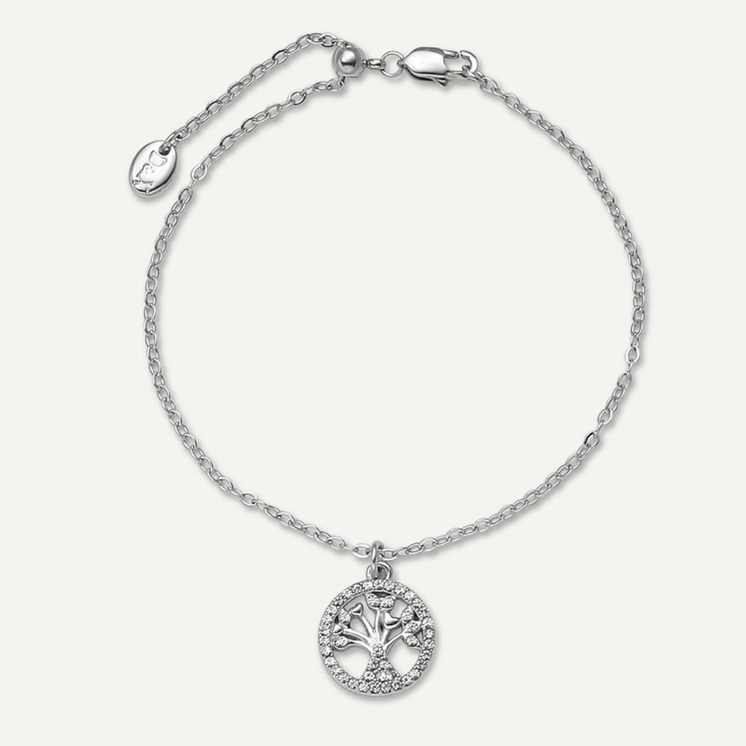Memories: "CELTIC TREE OF LIFE" | Tree Bracelet | White Gold-Plated