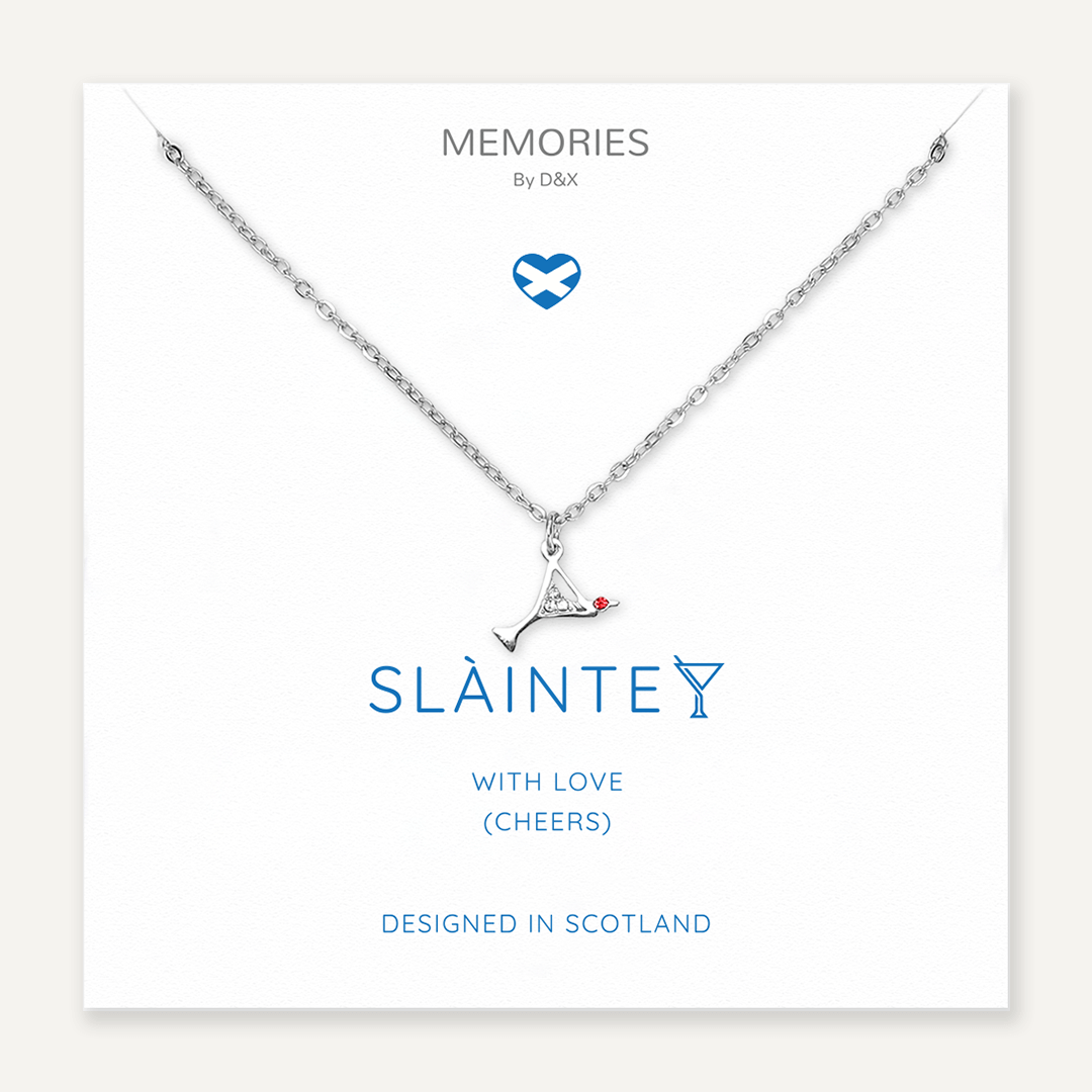 Memories: "SLÀINTE" | Glass Bracelet | White Gold-Plated