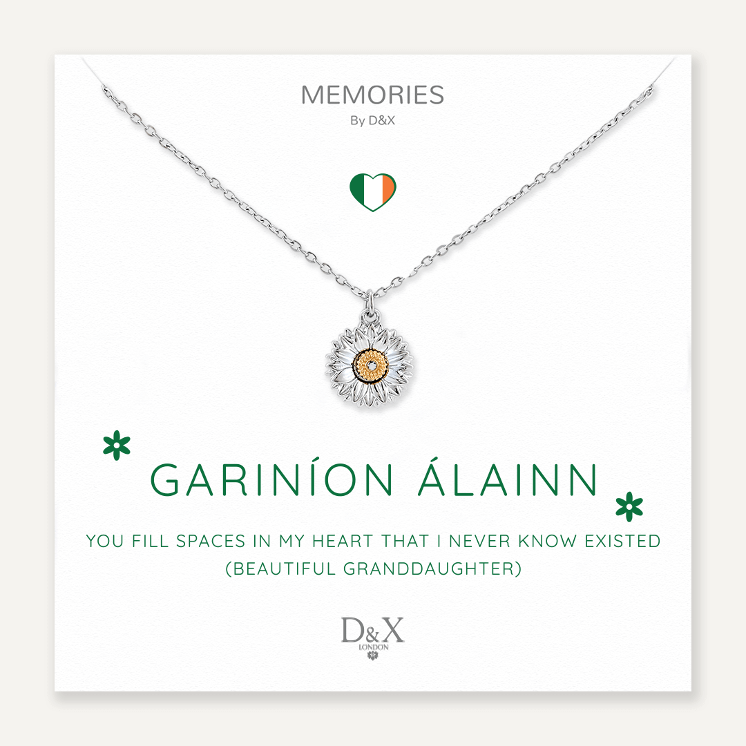 Memories: "GARINÍON ÁLAINN" | Flower Necklace | White Gold-Plated | Multi-Colour