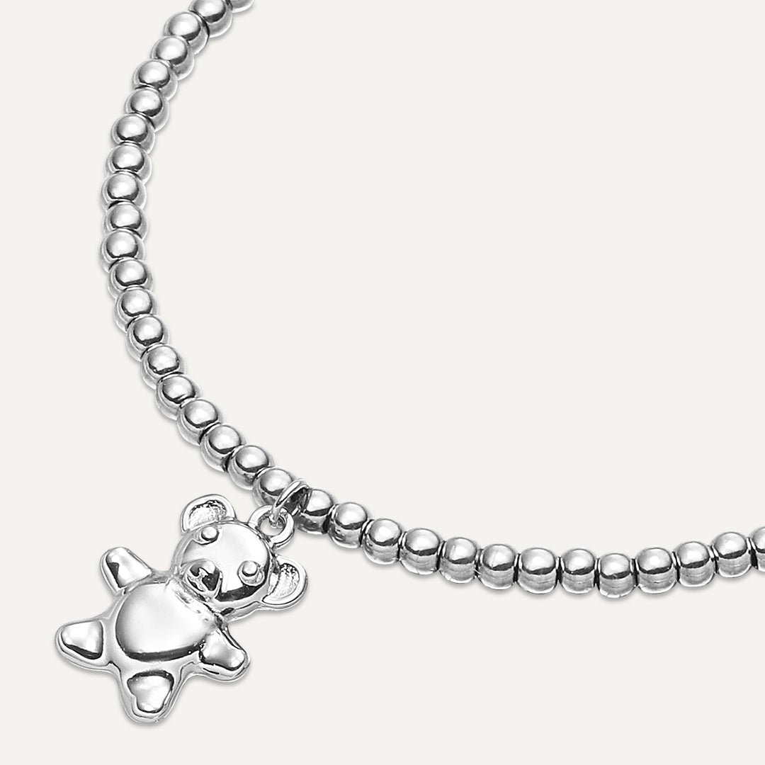Memories: "BEAR HUG" | Bear Bracelet | White Gold-Plated