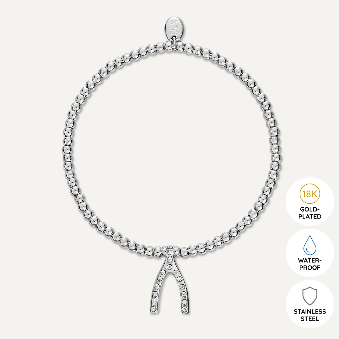 Memories: "WISH" | Horse Hoof Bracelet | White Gold-Plated