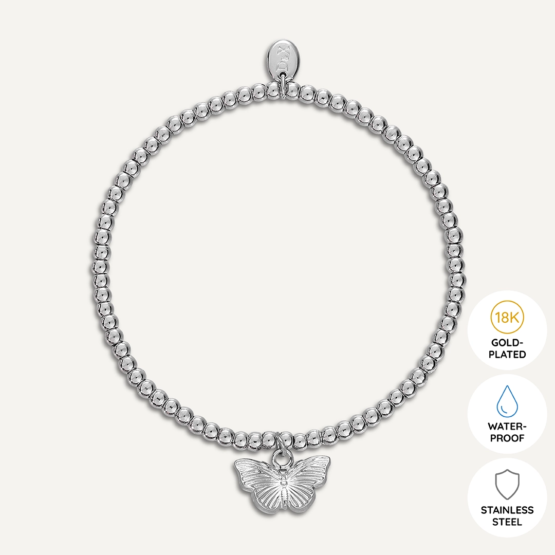 Memories: "GRACEFUL BUTTERFLY" | Butterfly Bracelet | White Gold-Plated