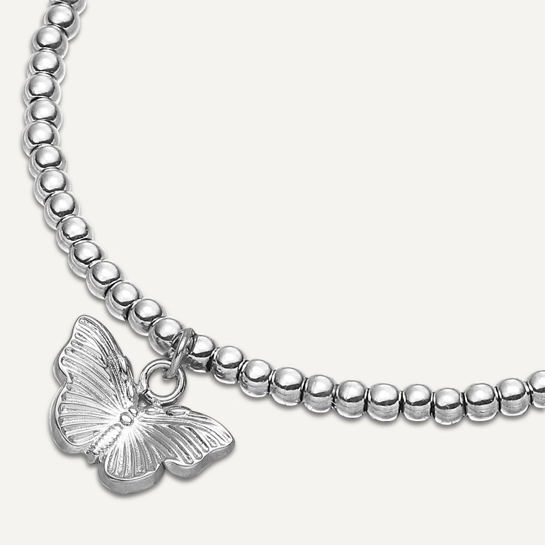 Memories: "GRACEFUL BUTTERFLY" | Butterfly Bracelet | White Gold-Plated