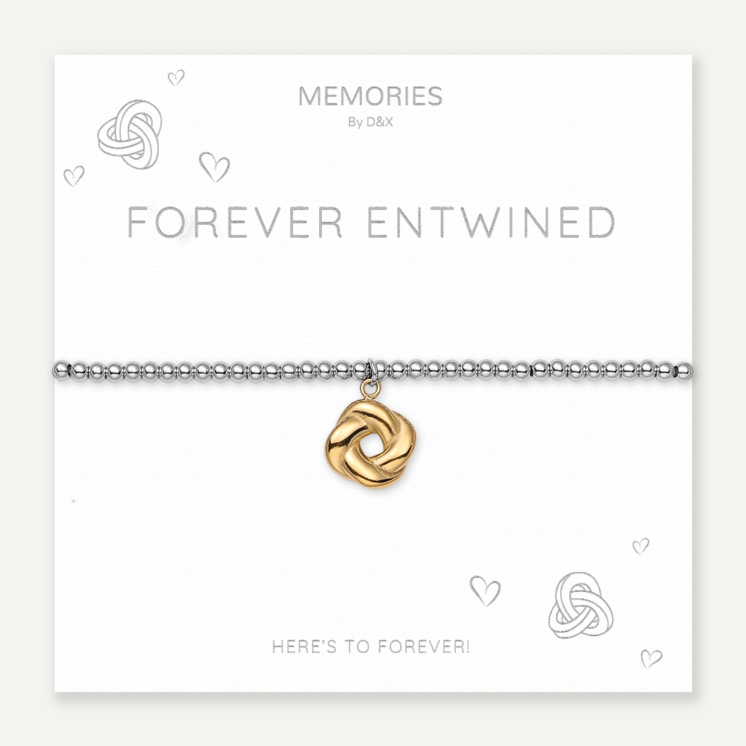 Memories: "FOREVER ENTWINED" | Love Knot Bracelet | White Gold & 18K Gold-Plated