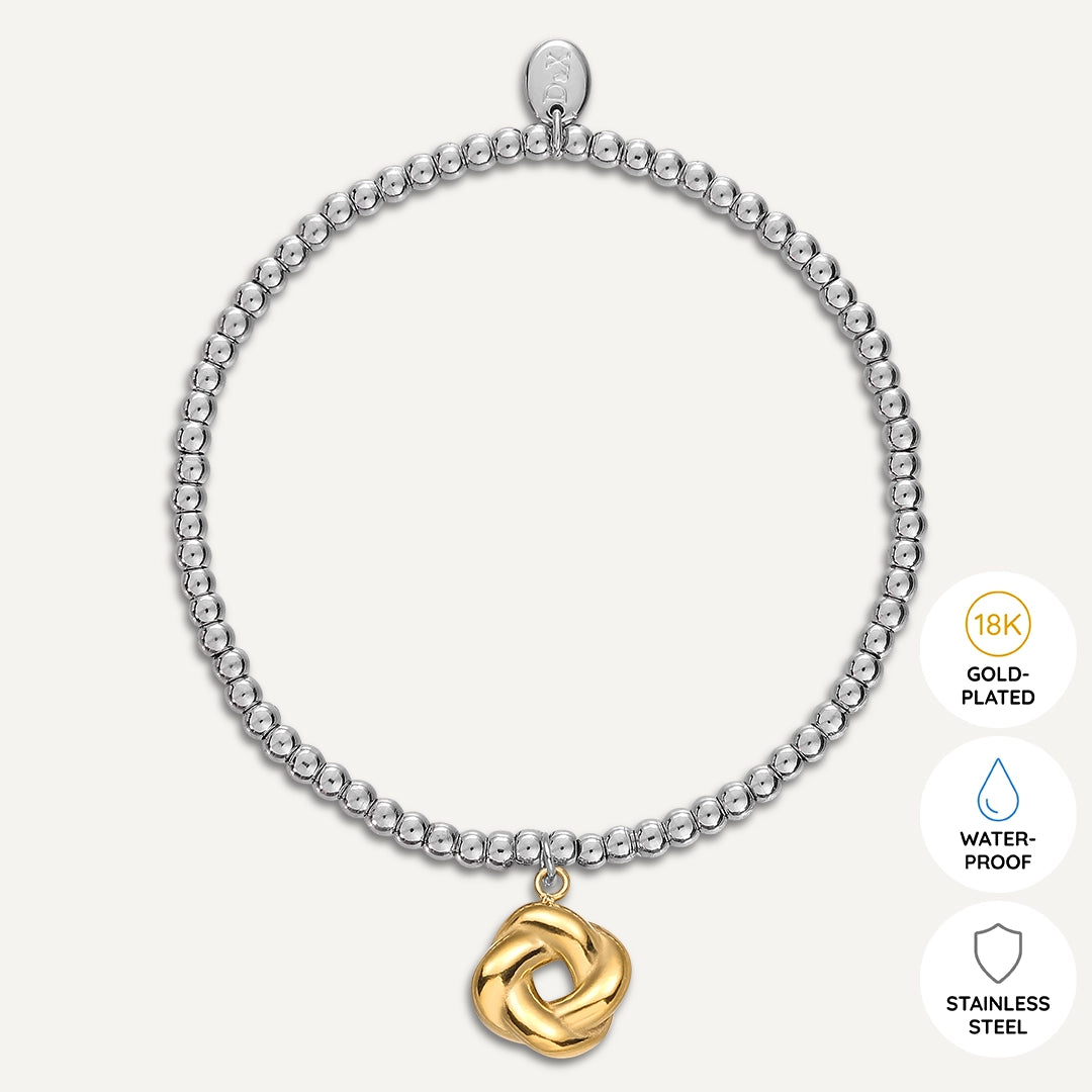 Memories: "FOREVER ENTWINED" | Love Knot Bracelet | White Gold & 18K Gold-Plated