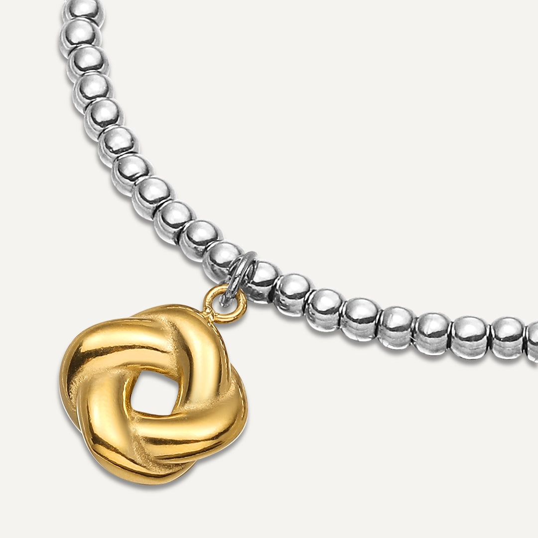Memories: "FOREVER ENTWINED" | Love Knot Bracelet | White Gold & 18K Gold-Plated