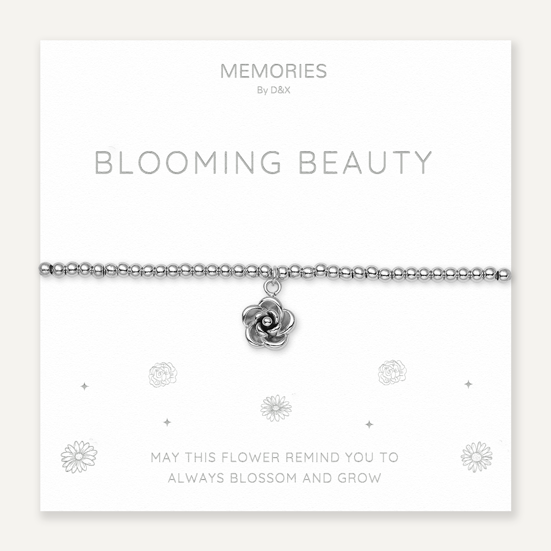 Memories: "BLOOMING BEAUTY" | Flower Bracelet | White Gold-Plated