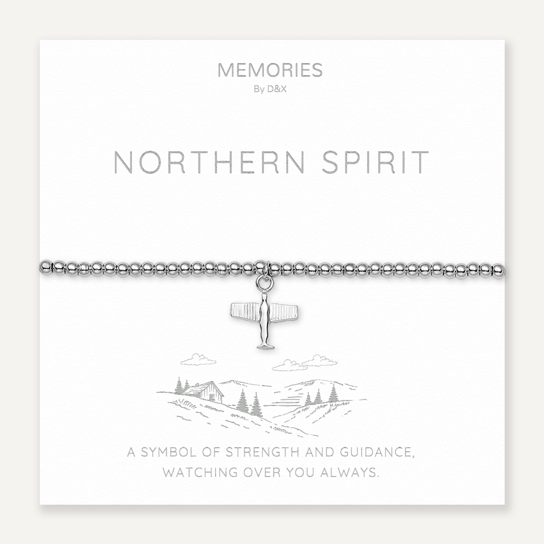 Memories: "NORTHERN SPIRIT" | Airplane Bracelet | White Gold-Plated