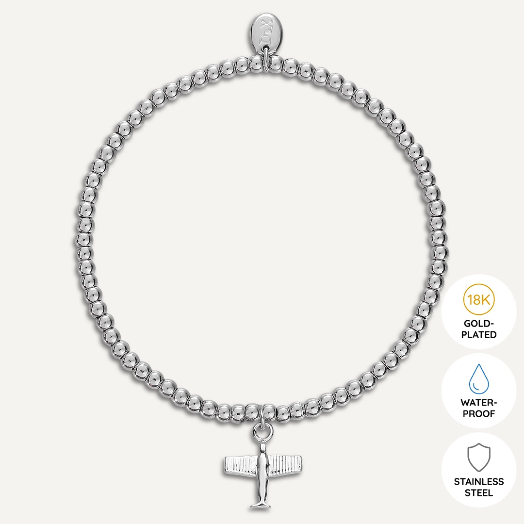 Memories: "NORTHERN SPIRIT" | Airplane Bracelet | White Gold-Plated