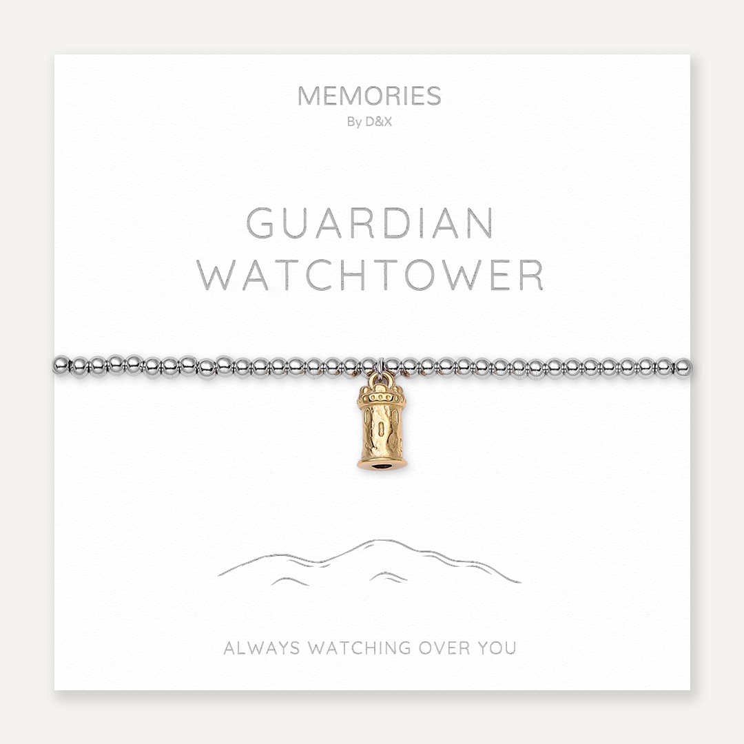 Memories: "GUARDIAN WATCHTOWER" | Watchtower Bracelet | White Gold & 18K Gold-Plated