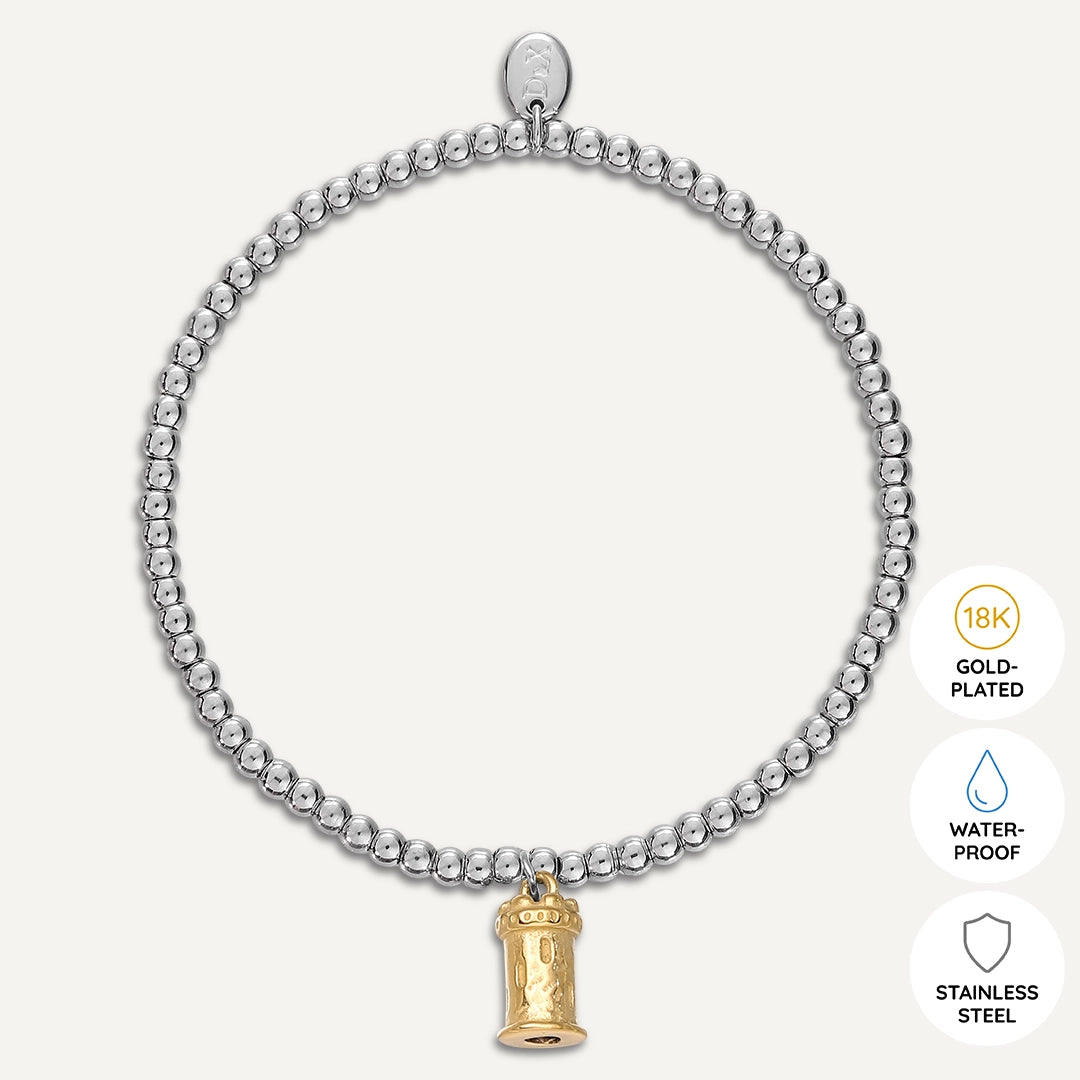 Memories: "GUARDIAN WATCHTOWER" | Watchtower Bracelet | White Gold & 18K Gold-Plated