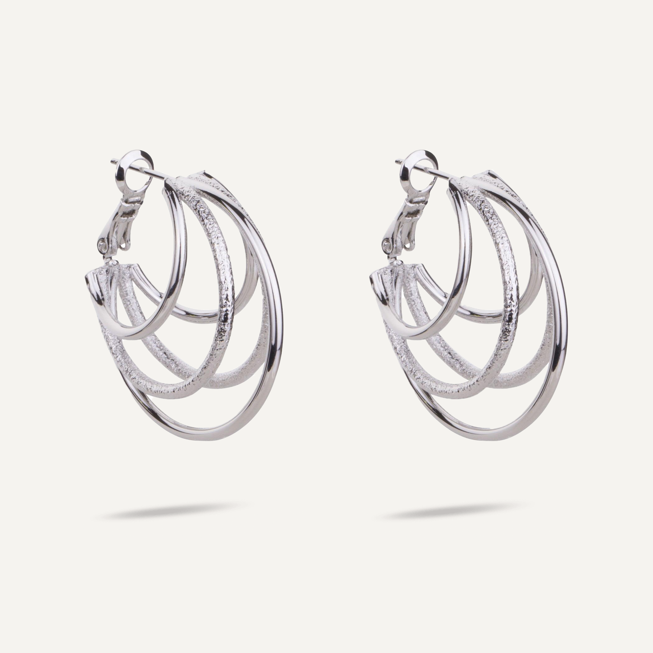 Vivienne Multi Hoop Earrings White Gold - D&X Retail