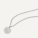 Detailed view of Taurus Zodiac Necklace In Silver (April 20 – May 20)