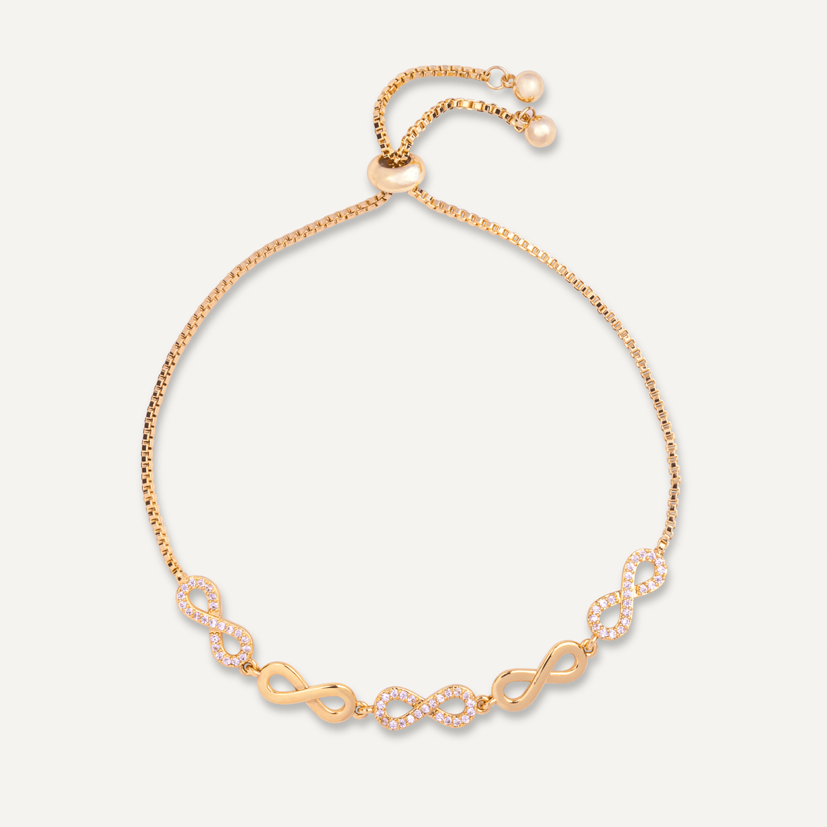 Keira Cubic Zirconia Infinity Drawstring Bracelet - D&X Retail
