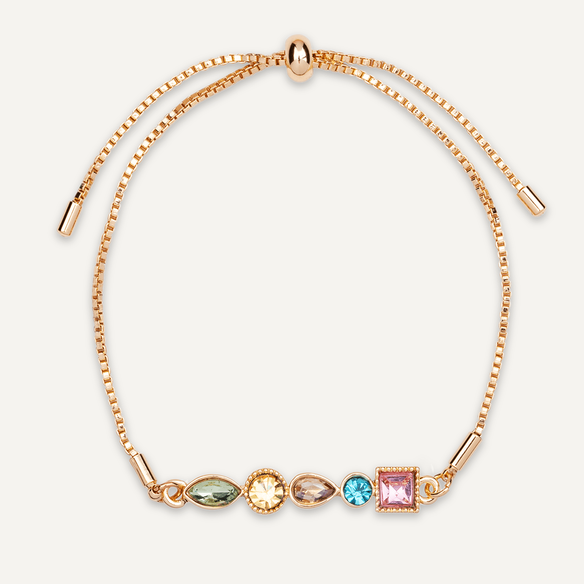Multi-coloured Gemstone Drawstring Bracelet - D&X Retail