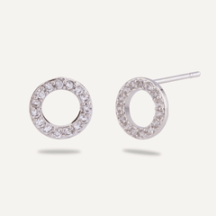 Keira Cubic Zirconia Stud Earrings in Silver - D&X Retail