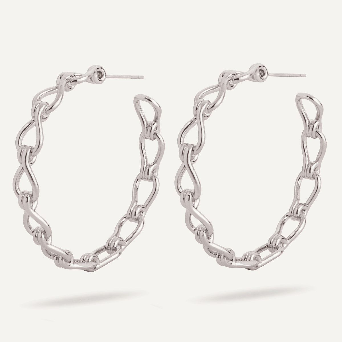 Chain link huggie earrings deals