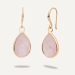Rose Quartz Gold Hook Earrings - D&X Retail
