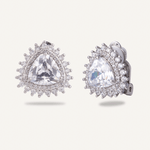 Elizabeth Classic Cubic Zirconia Clip On Earrings In Silver - D&X Retail