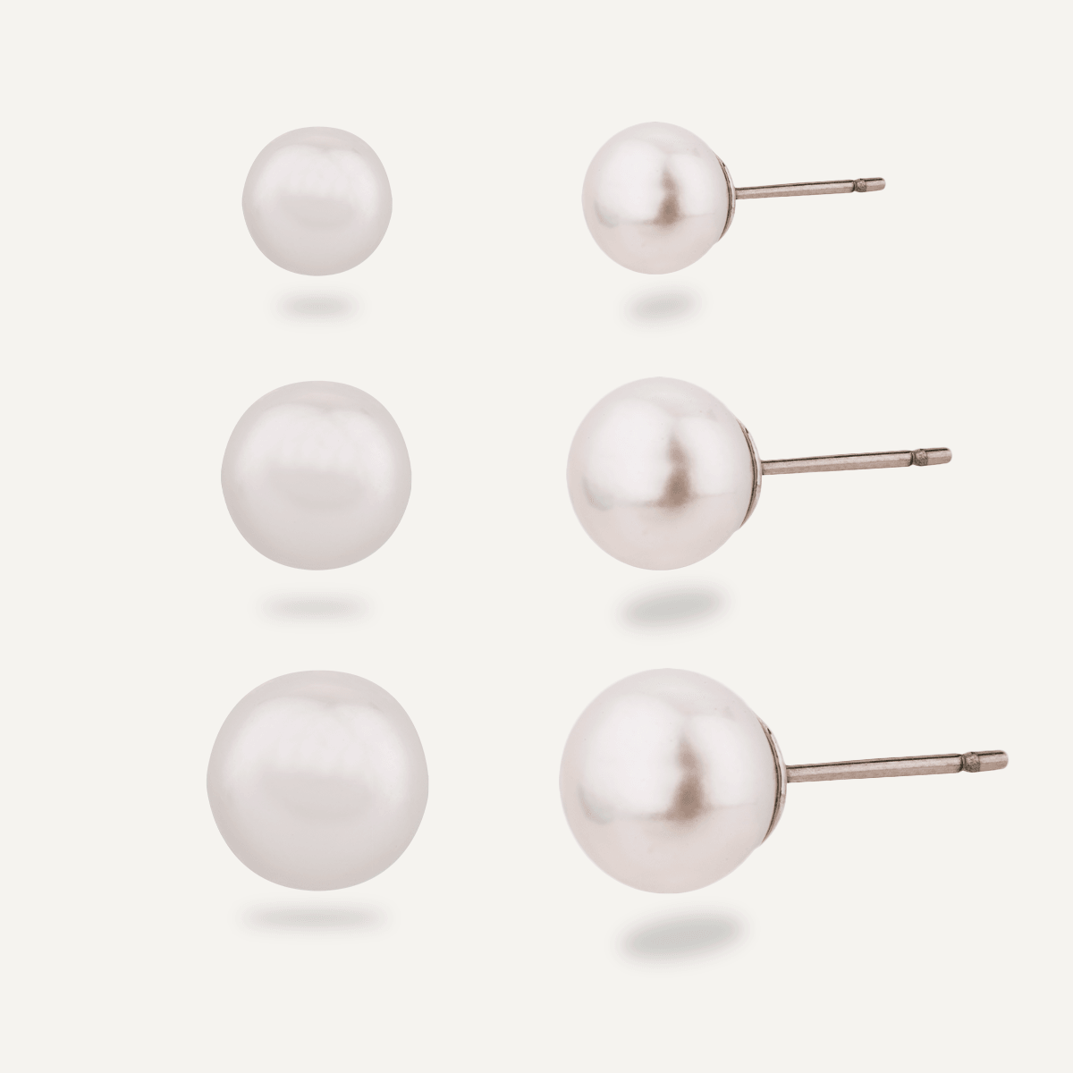 Keira Silver Faux Pearl Three Set Earrings - D&X Retail