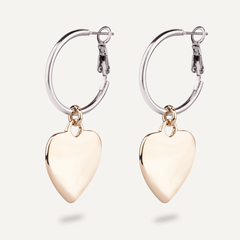 Sweetheart Lever Earrings In Silver And Gold - D&X Retail