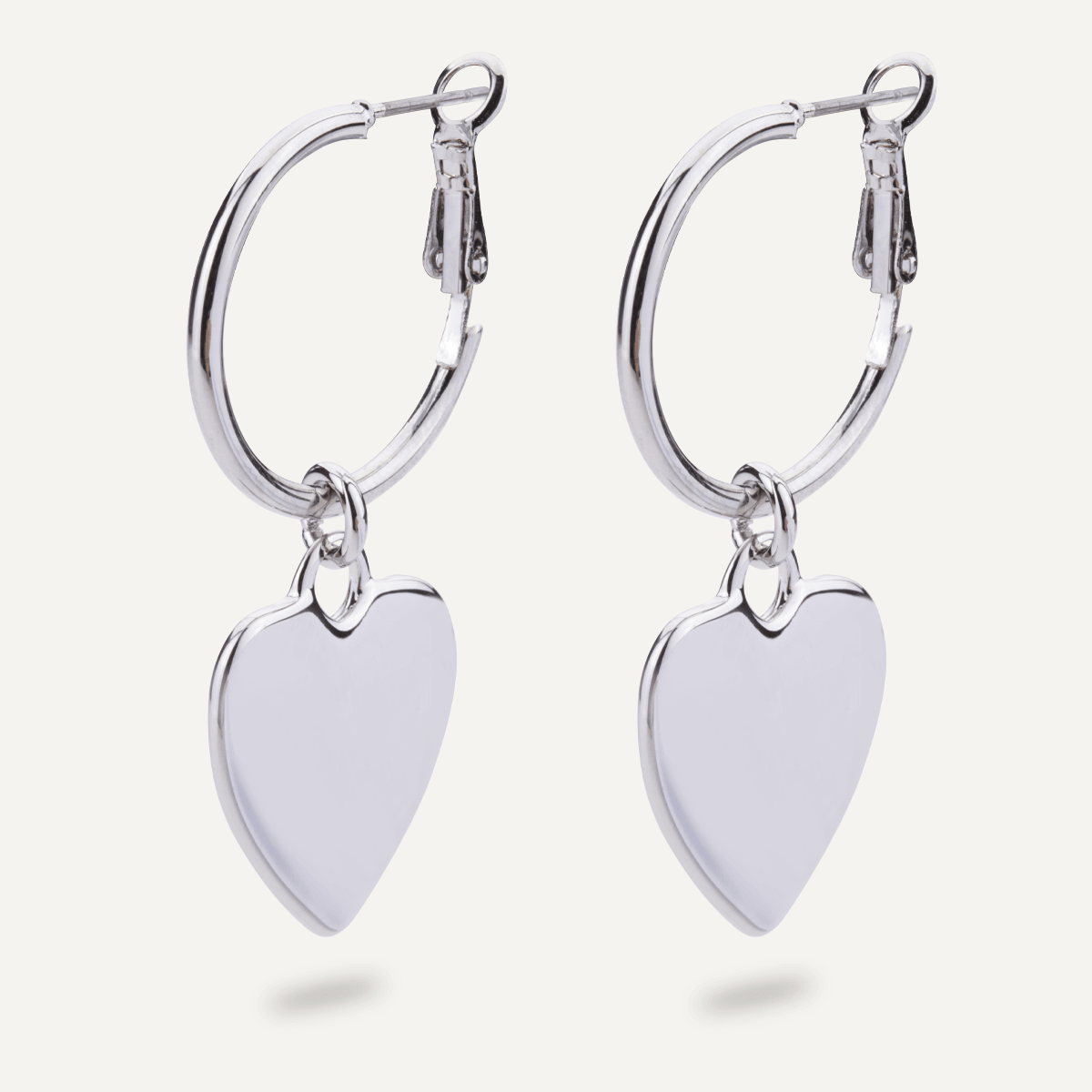 Sweetheart Lever Heart Earrings In Silver - D&X Retail